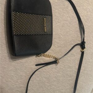 Michael Kors Black Crossbody Bag with Gold Studs